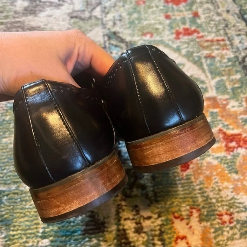 Men’s black leather Gino Vitale Oxford shoes